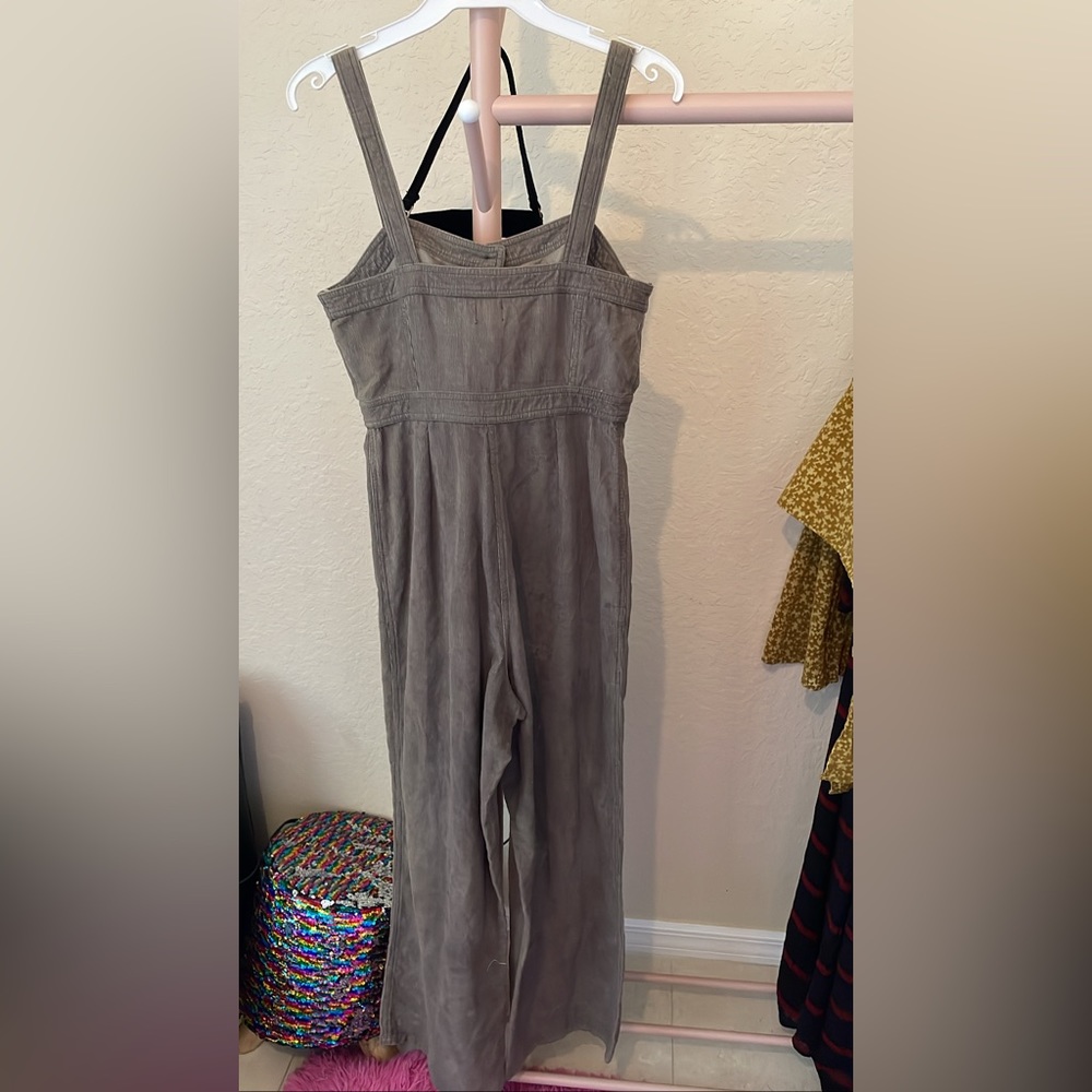 Dizzy Lizzy Olive Green Corduroy Jumpsuit - Picture 2 of 2